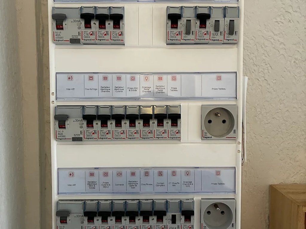 Tableau électrique résidentiel Legrand propre et repéré